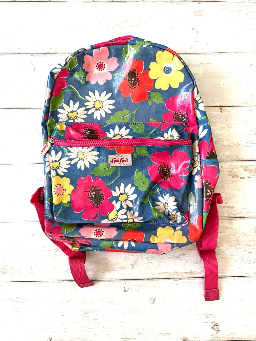 Cath Kids London Original Girls School Backpack Bags Blue Pink Floral Print